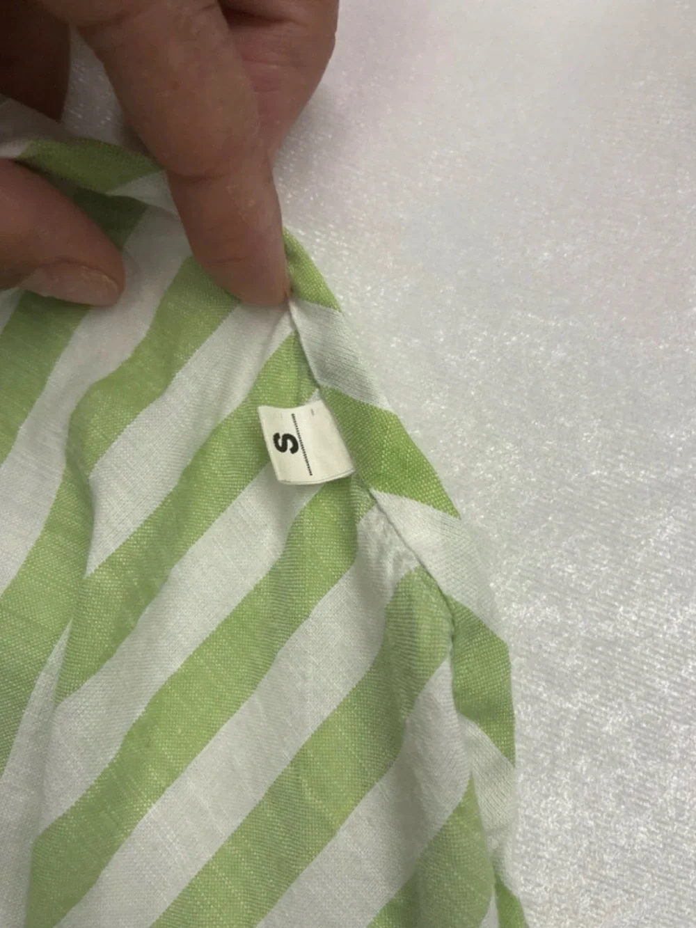 Girls Green & White Striped Ruffle Sleeve Top by